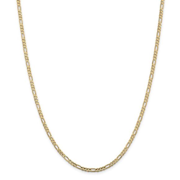 3mm, 14k Yellow Gold, Open Concave Figaro Chain Necklace, 16 Inch - Picture 3 of 8